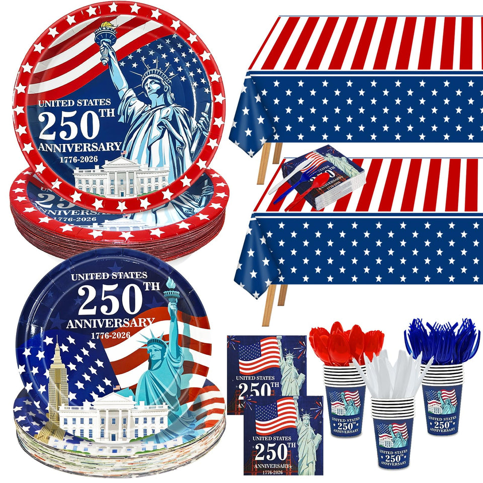 TURNMEON tablecloth 108x54 inches for quick cleanup at patriotic gatherings.