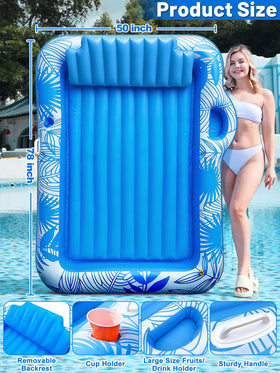 TURNMEON tanning float pillow support adds cushioned comfort during pool lounging.