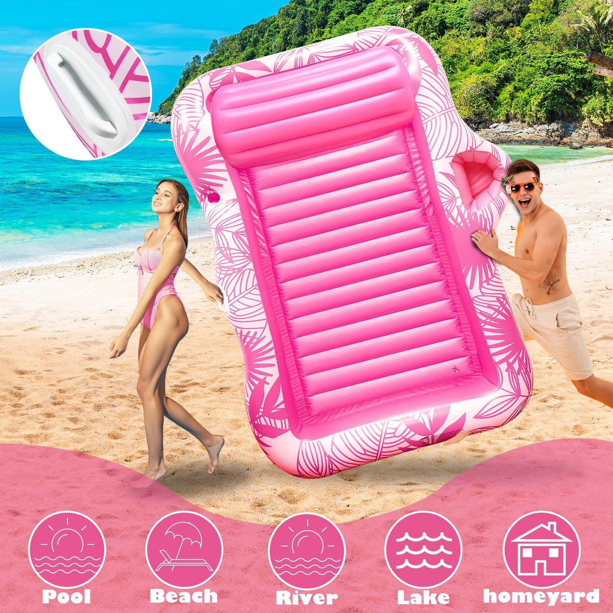 TURNMEON durable 0.23mm PVC material offers tear resistance for summer use.