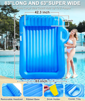 Turnmeon two-person pool float with backrest for comfortable shared lounging
