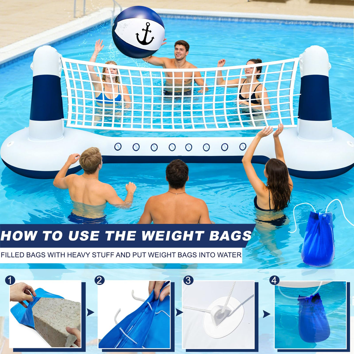 TURNMEON yacht-pattern pool float adds nautical flair to gatherings.
