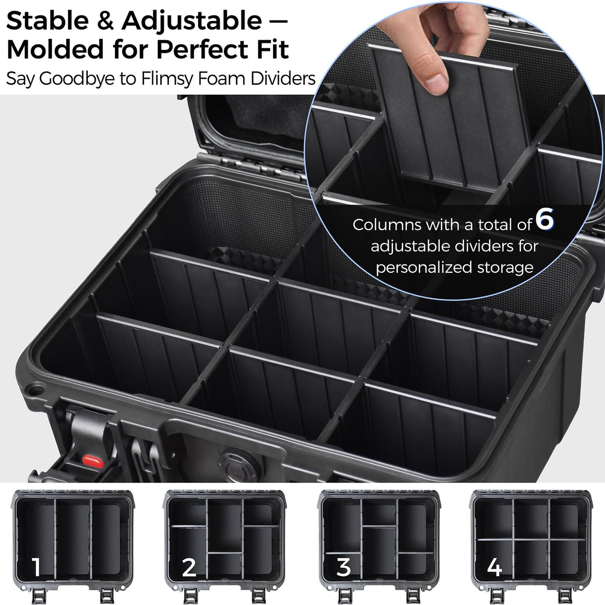 Turokacase flexible dividers inside enable quick customization of card types