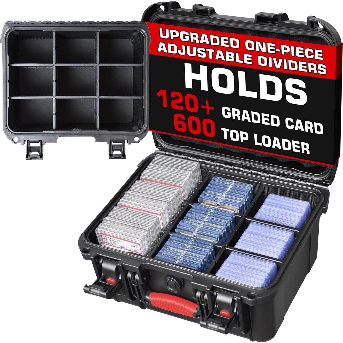 Turokacase graded card storage box top view with secure lid for easy access