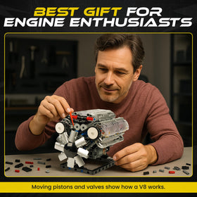 Turtten V8 engine kit demonstrates turbocharger and engine features in action.