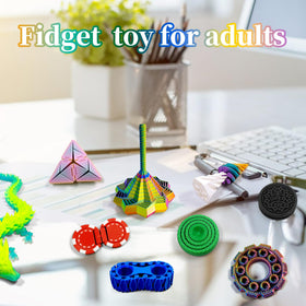 TUTHKOTH 14-in-1 desk art fidget set adds color and conversation to your workspace.