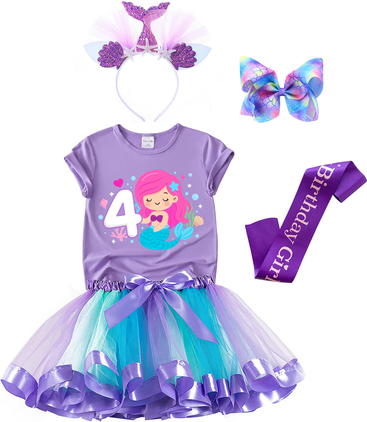 Tutu and Sian mermaid tutu dress in purple for joyful birthday celebrations