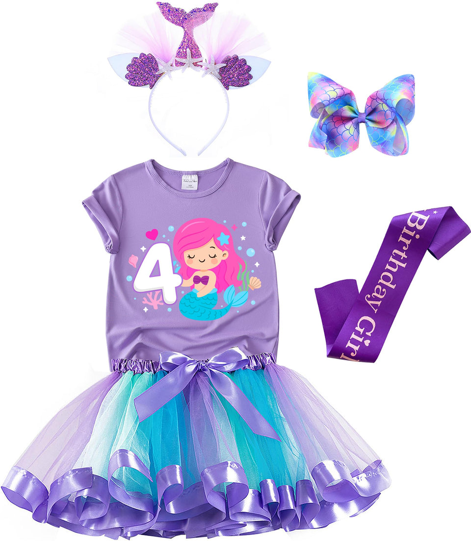 Tutu and Sian mermaid tutu dress in purple for joyful birthday celebrations