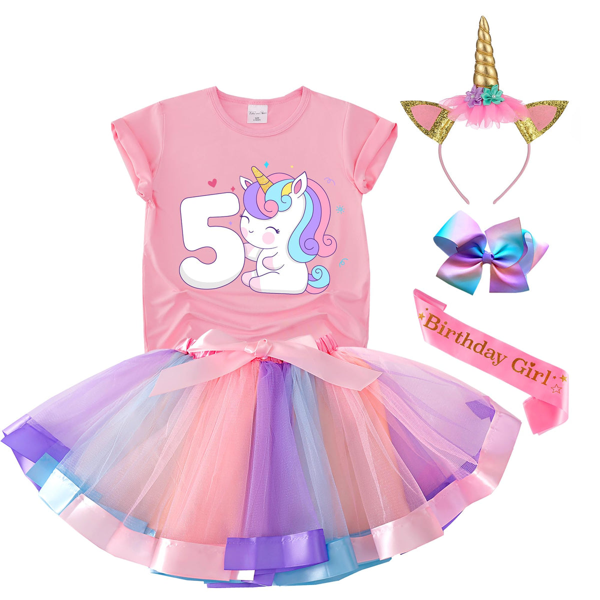 Tutu and Sian unicorn birthday shirt, soft modal fabric for comfortable all-day wear.