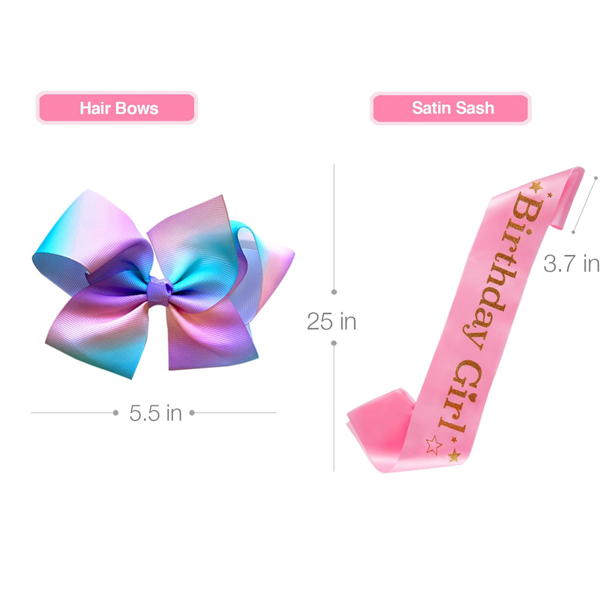 Tutu and Sian unicorn satin sash provides a shiny, coordinated accessory.