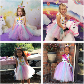 Tutu Dreams unicorn headband included for a complete dress-up look.