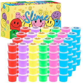 Tuupowana 120-pack crystal slime set in bright colors for classroom activities.