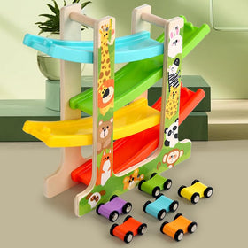 TUYFKDS wooden gas station garage supports imaginative refueling and scene-based play.