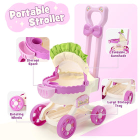 TUZT 9-piece unicorn playset accessories reveals complete pretend play kit