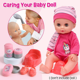 TUZT doll cream bottle features during feeding time play