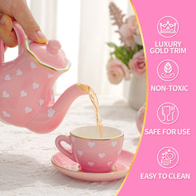 TUZT creamer and sugar bowl complement the tea service for playtime