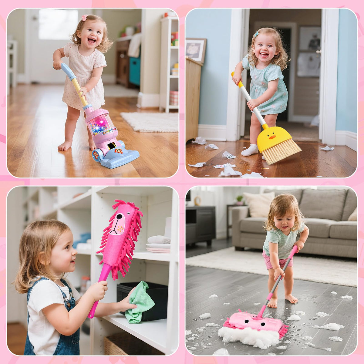 TUZT Animal-themed cleaning tools spark playful role-play.