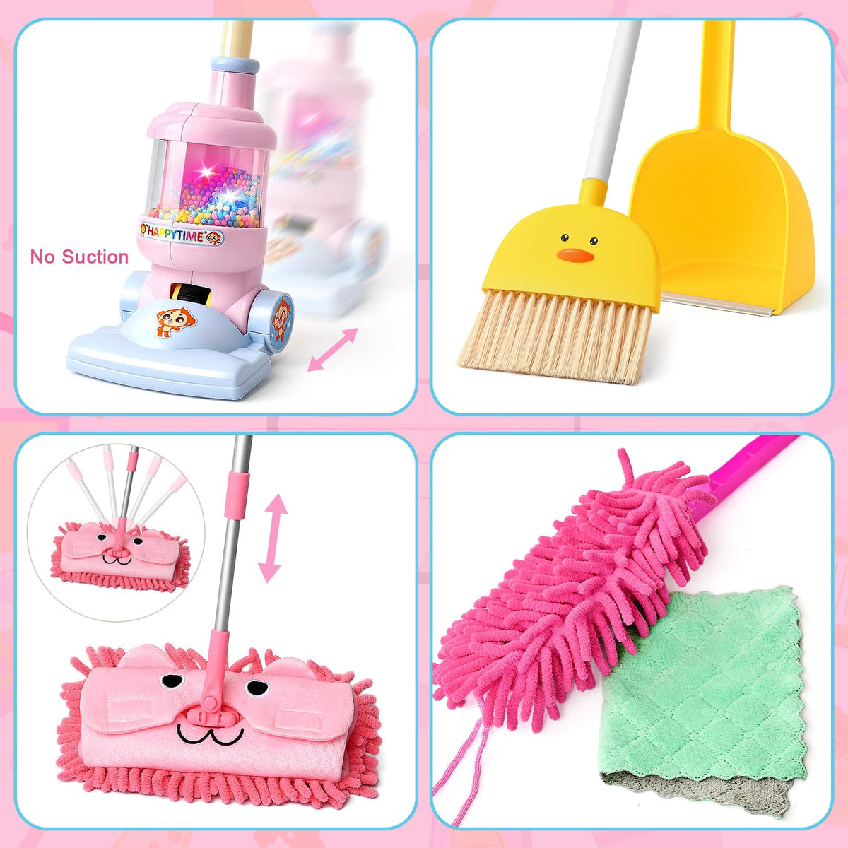 TUZT Dustpan and duster combo ideal for gentle toddler cleanup.