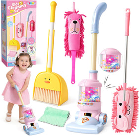 TUZT Kids Cleaning Vacuum with lights and sounds for pretend play and learning.