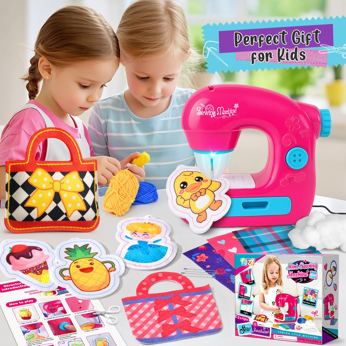 TUZT scissors and fabrics enable safe, beginner-friendly projects.