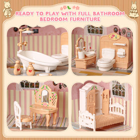 TUZT portable dollhouse in box with travel-friendly compact design