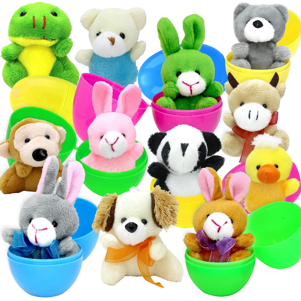 Tuzuaol Easter eggs filled with plush animals for a playful egg hunt