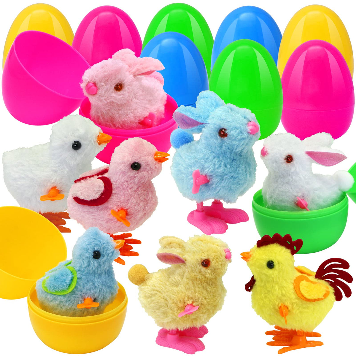 Tuzuaol Easter eggs with wind-up bunnies for kids' Easter hunt