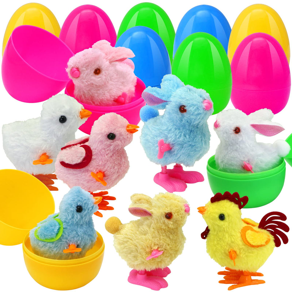 Tuzuaol Easter eggs with wind-up bunnies for kids' Easter hunt