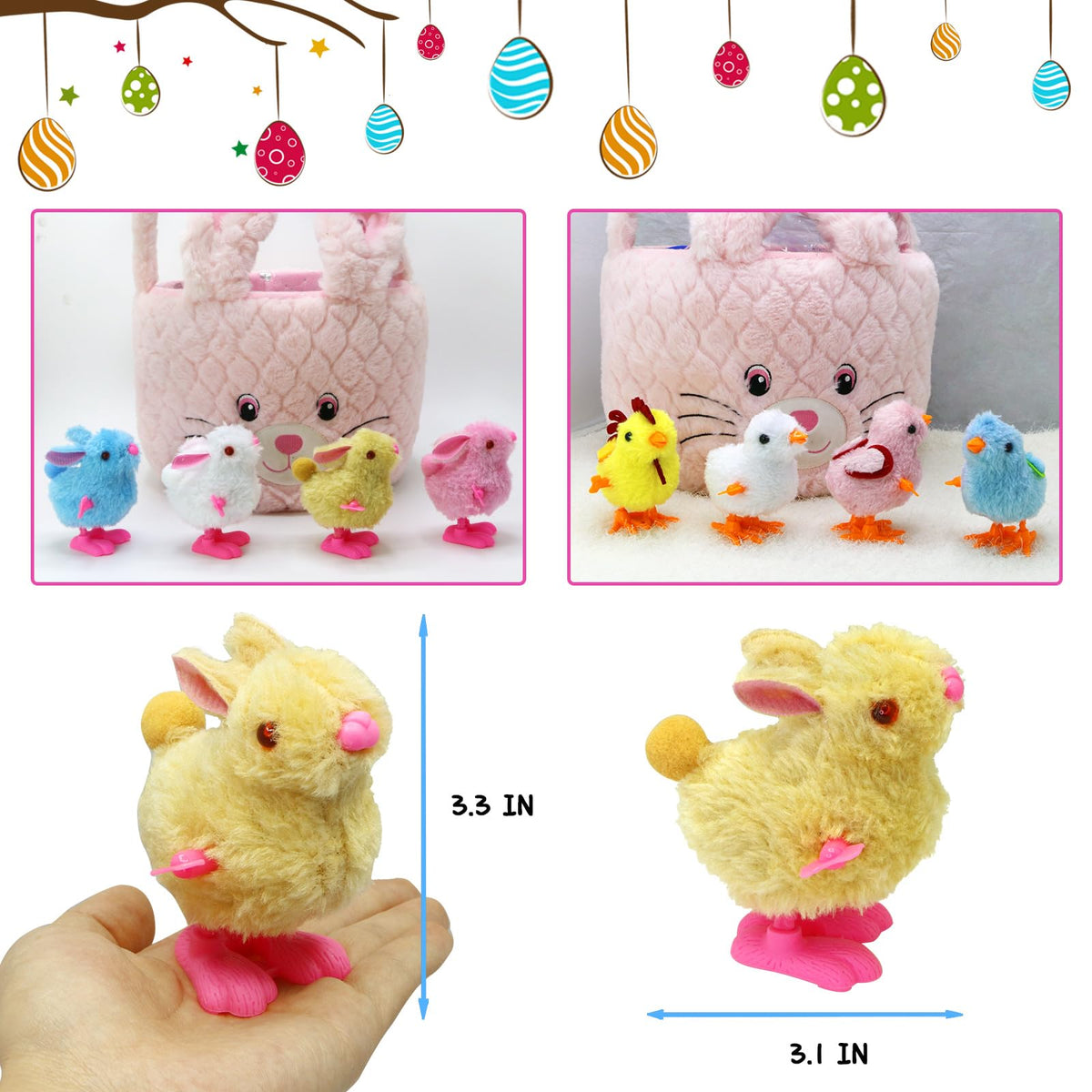 Tuzuaol Easter eggs with wind-up chicks for party favors