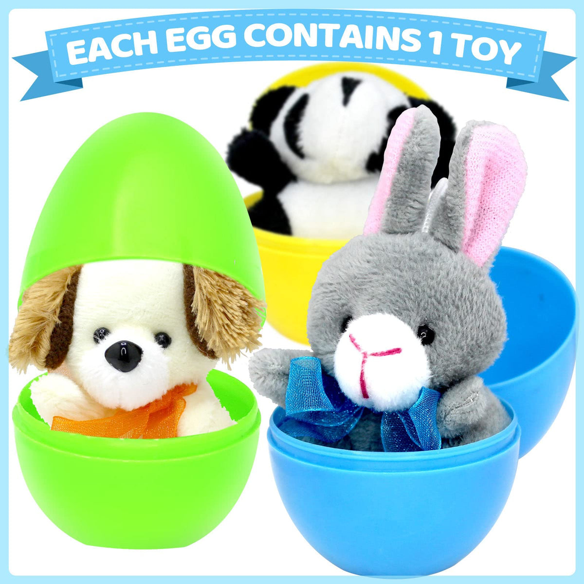 Tuzuaol 12-pack plush animals inside eggs to boost storytelling play