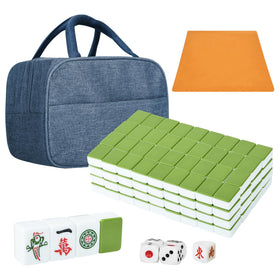 TWBTC Chinese Green Mahjong tiles close-up showing durable melamine for travel play