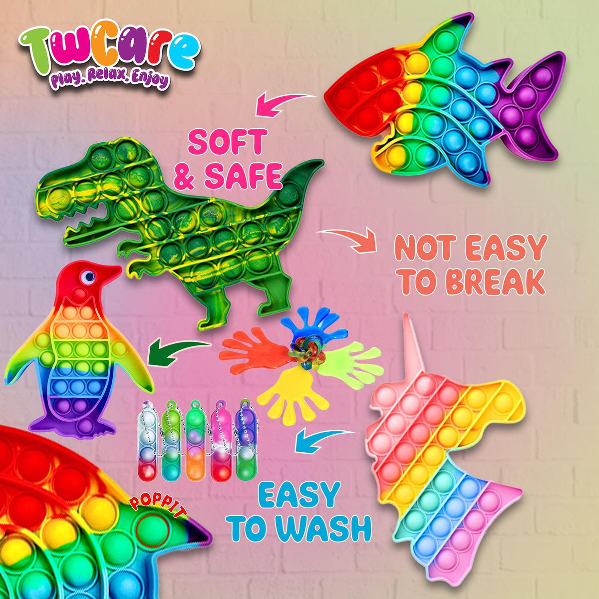 TwCare dino squishies add imaginative play and bright display
