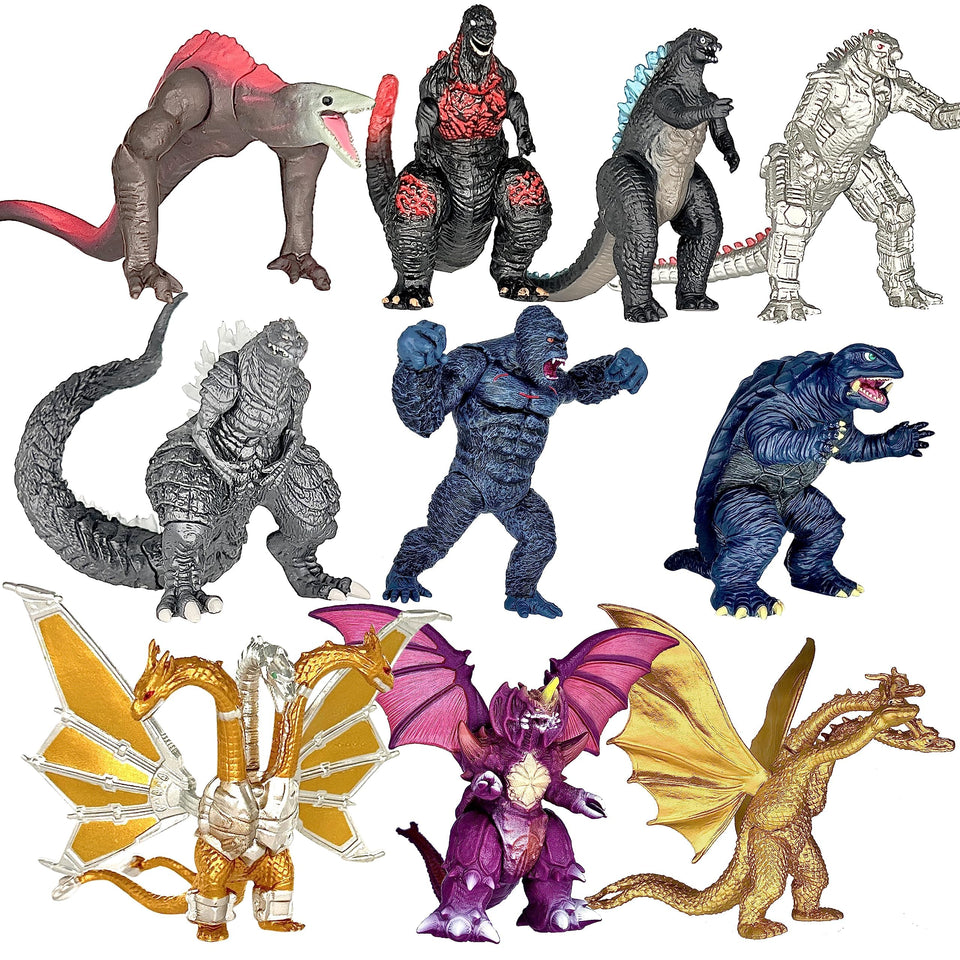 TwCare dinosaur-vs-kong 10-pack figures for display and play
