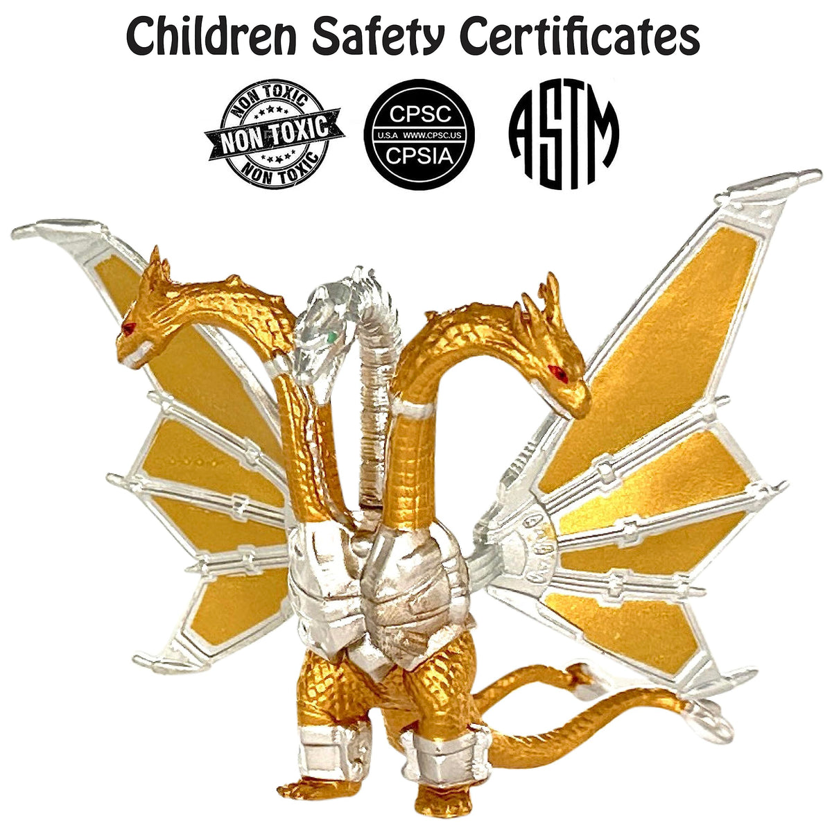 TwCare frost-bite mecha king-ghidorah cake toppers for striking table centers.