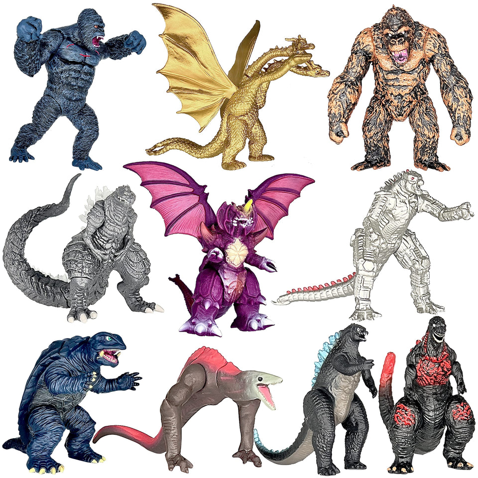 TwCare Godzilla vs Kong figures set with movable joints for dynamic posing and display.