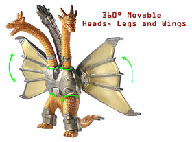 TwCare Godzilla vs Mecha King Ghidorah close-up detail highlights textured sculpt for realism.