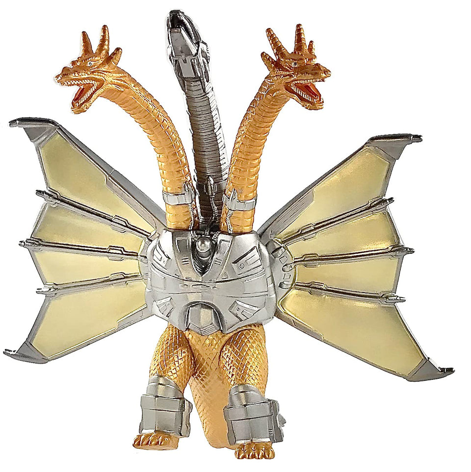 TwCare Godzilla vs Mecha King Ghidorah figure front view shows poseable joints for dynamic posing.