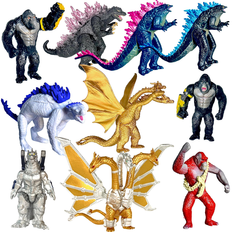 TwCare Godzilla x Kong set figures for display and cake toppers.