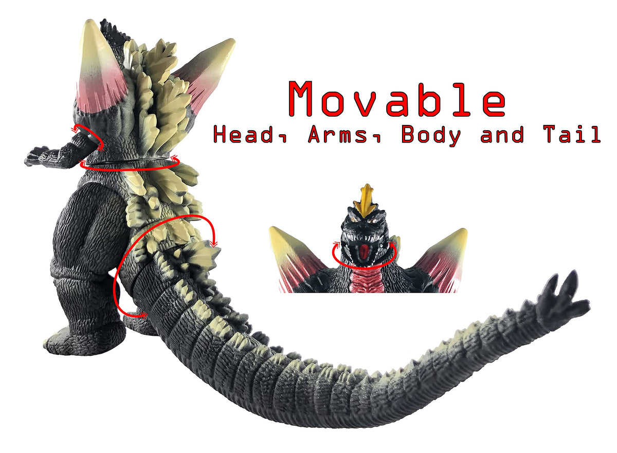 TwCare Space Godzilla figure back view highlights durable soft vinyl build.