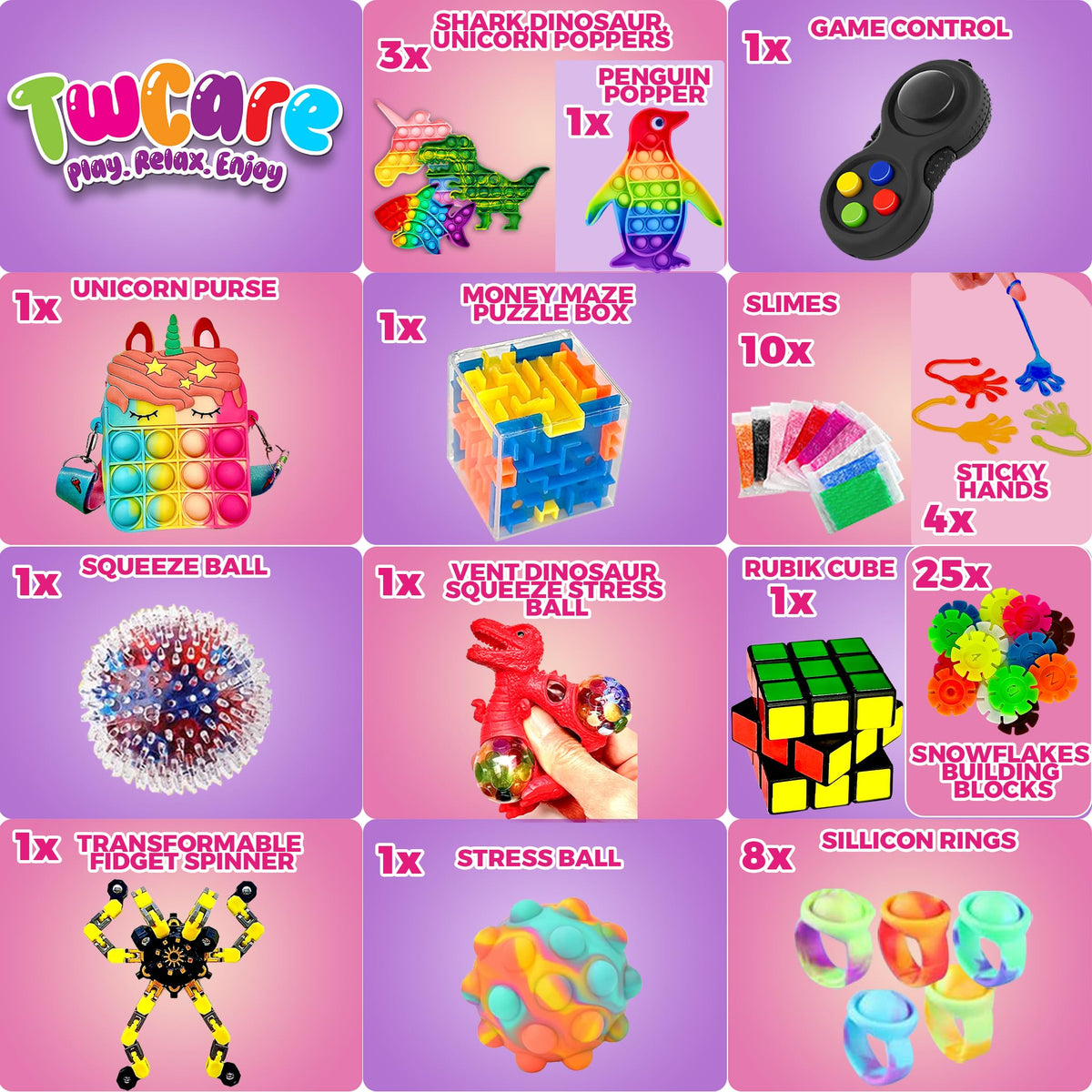 TwCare sticky hands on smooth surfaces for mess-free, playful fidgeting