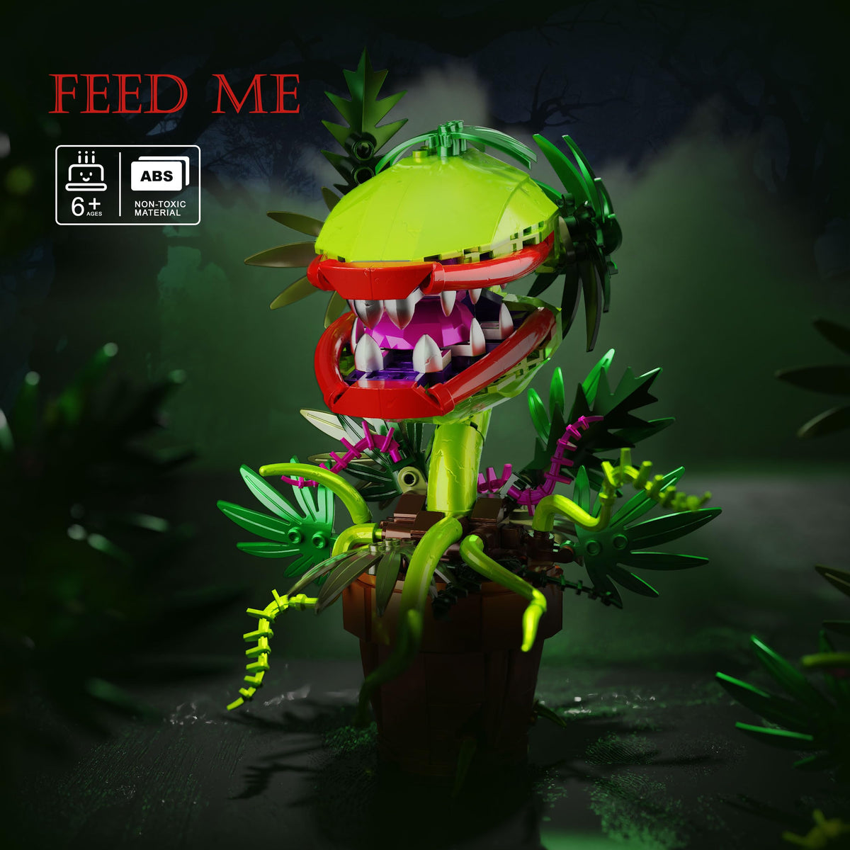 Tweandar Audrey II leaves and tentacles detail enhances lifelike cannibal bonsai aesthetic.