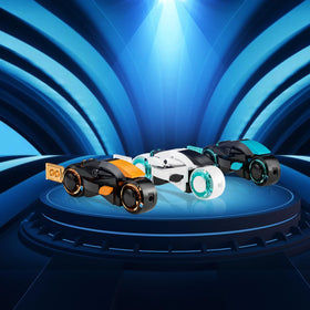 Tweandar TRON Legacy Building Set Tron Light Cycle model evokes action.