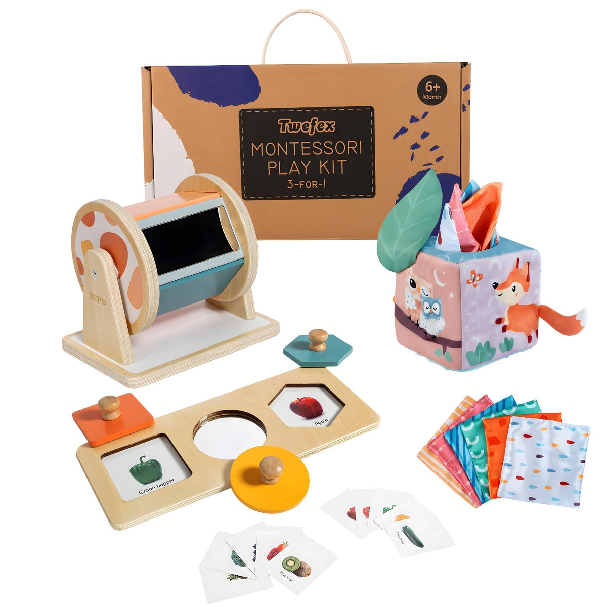 Twefex medium spinning drum engaging babies with soothing sounds and colorful visuals.
