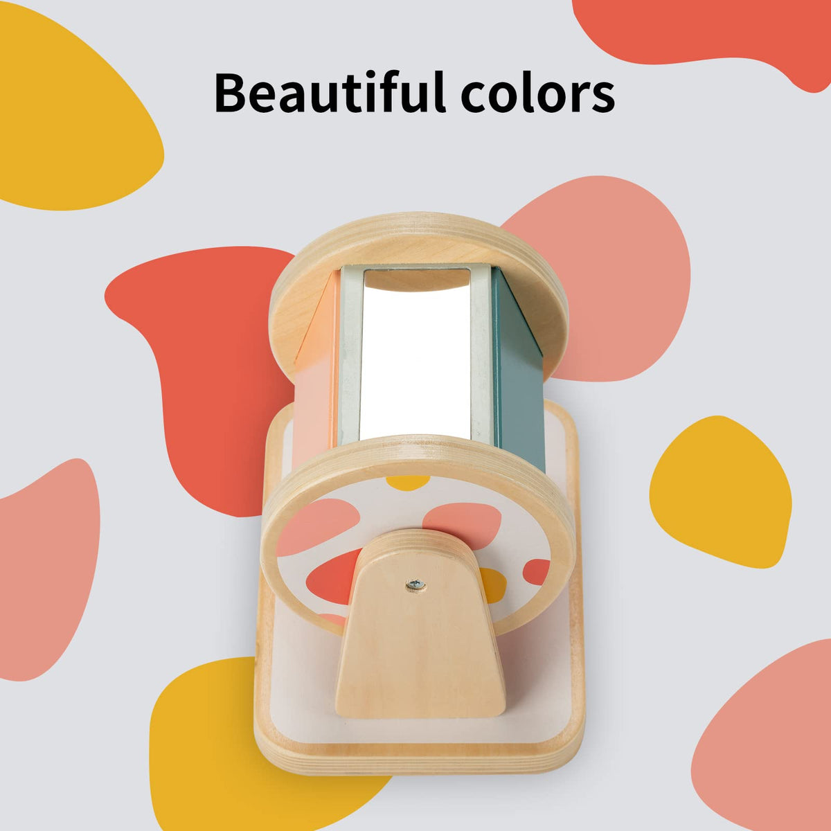 Twefex Montessori drum color boards close-up highlights rich colors for sorting.