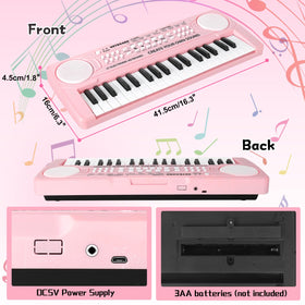 TWFRIC 37-key pink toy piano promotes hands-on music education