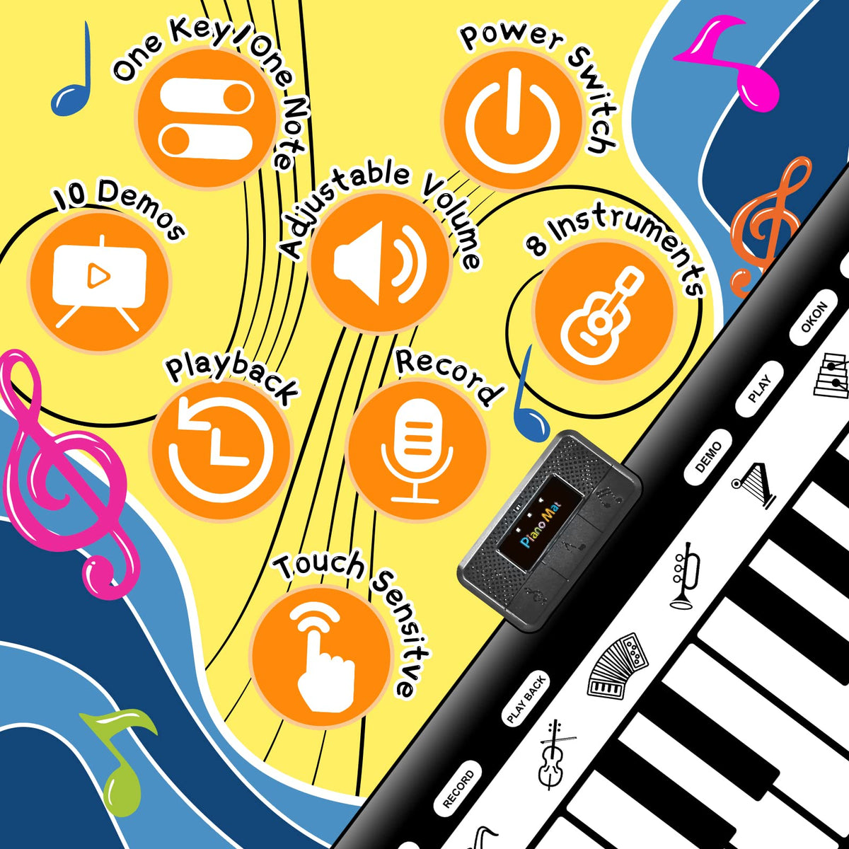 TWFRIC piano mat with 10 demos encourages creativity and expression