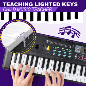 TWFRIC Kids Keyboard Piano 61 Keys Educational tool for rhythm, chords, and melodies.