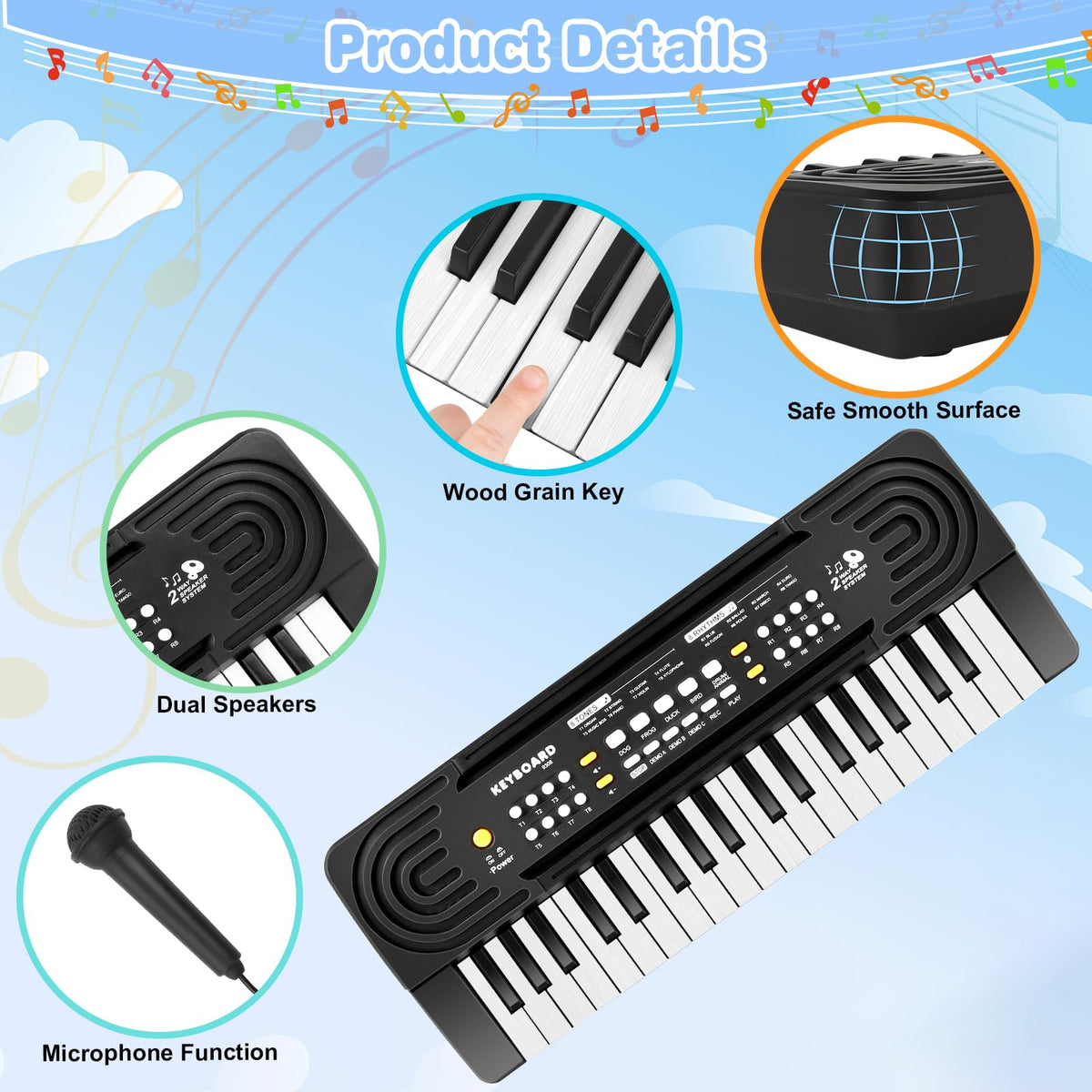 TWFRIC compact portable piano ideal for travel and home use