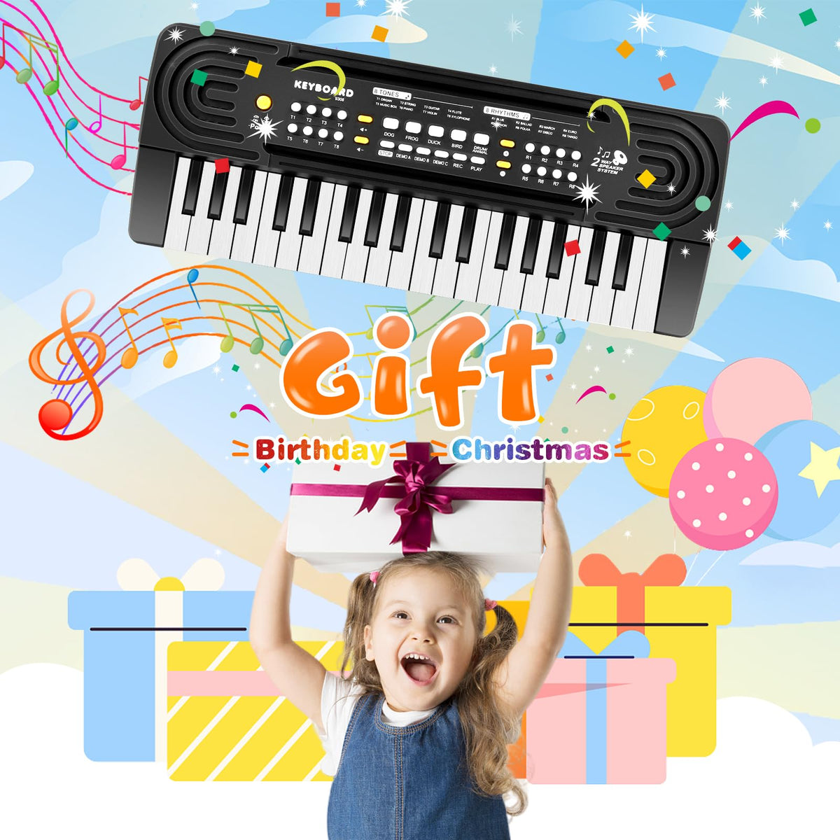 TWFRIC piano record playback feature, records child melodies for playback