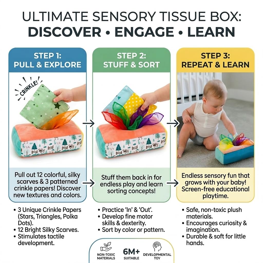 Twiddler Toys color-sorted scarves support early color learning.