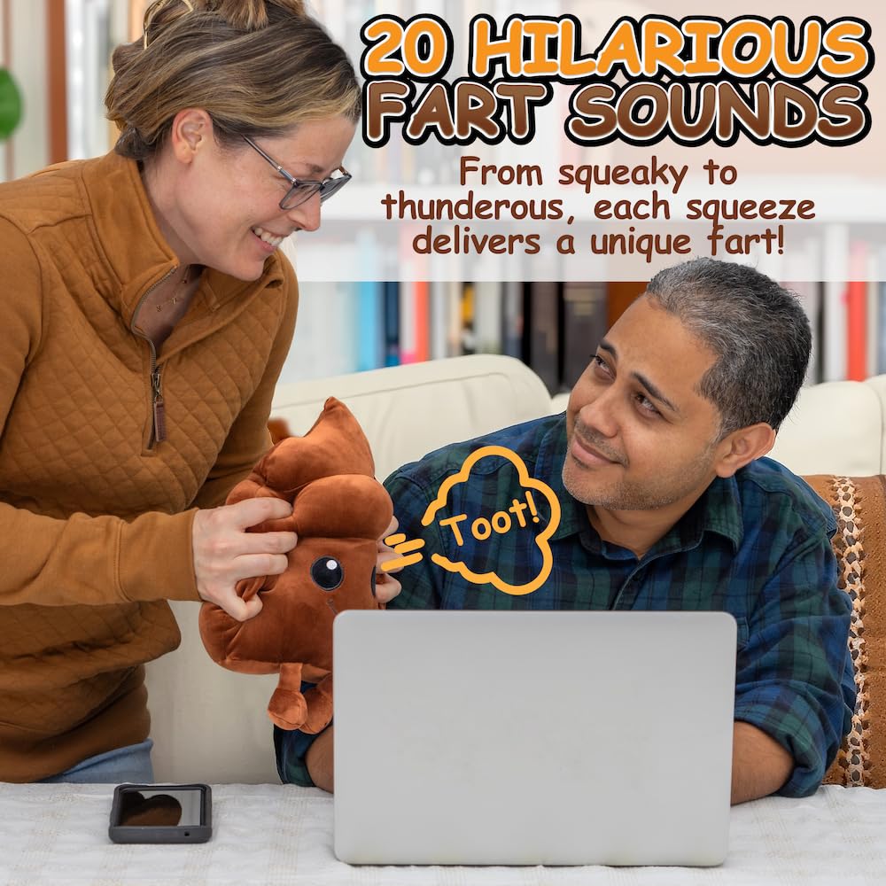 Twiddler Toys Poop Emoji Plush squeeze-action close-up with interactive fart sounds.
